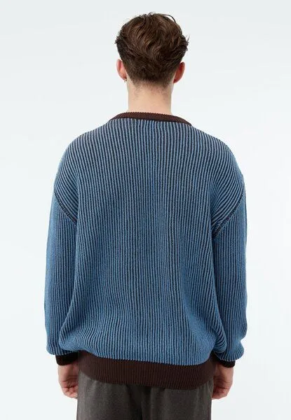Givn Berlin Givn Berlin Strickpullover GBBRENDAN loose Fit aus Bio-Baumwolle, Braun / blau, – Produktbild 4 von 4