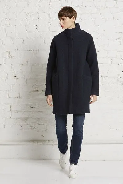 Wunderwerk Wunderwerk Damen Mantel aus Schurwolle, "O-shape coat", Blau ( 695 old navy), – Produktbild 1 von 4