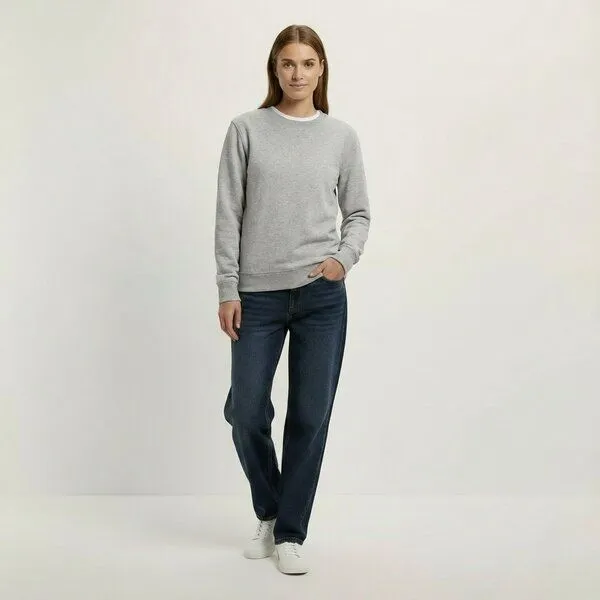 YTWOO YTWOO Basic Unisex-Sweatshirt aus nachhaltiger Baumwolle, Moon grey heather, – Produktbild 1 von 2