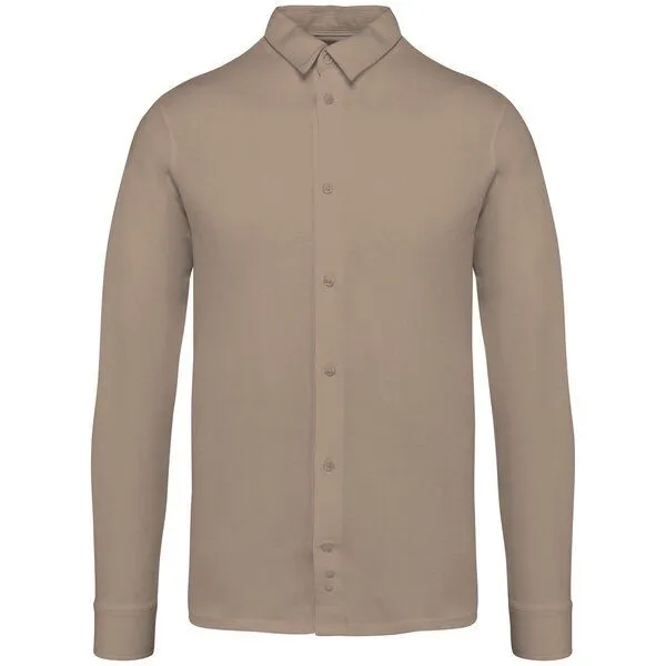 Greenspired Greenspired Umweltfreundliches Herrenhemd aus Jersey 155g/m² / 100 % Biobaumwolle S-3XL, Sand, – Produktbild 1 von 1