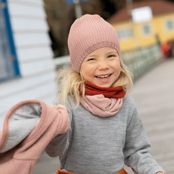 Disana Disana Loop Schal bio Merino Wolle Kinder, Oliv-anthrazit, – Produktbild 2 von 4