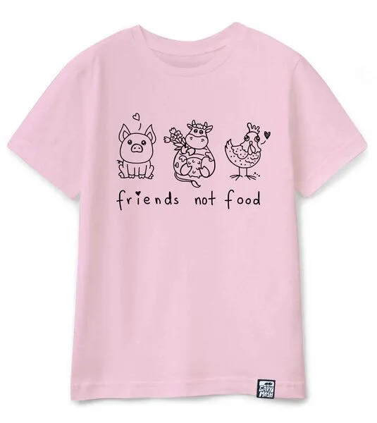 Gary Mash GARY MASH Kinder T-Shirt friends not food aus Bio-Baumwolle, Rosa, – Produktbild 1 von 2