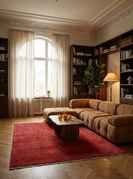 Rugtales Gabbeh Rot „Rugtales“ aus Schurwolle, 153x198 cm, Rot, – Produktbild 2 von 4
