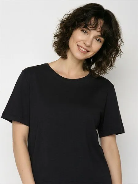GreenBomb GREENBOMB Basic Nova - Kastiges T-Shirt aus Bio-Baumwolle / GOTS / Fair & Vegan, Schwarz (schwarz), – Produktbild 2 von 4
