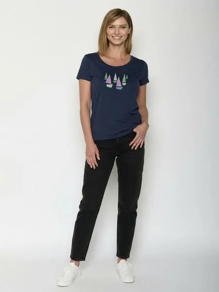 GreenBomb GREENBOMB Fleet Loves - Sportliches T-Shirt aus Bio-Baumwolle / hochwertiger Print / GOTS / Fair & Vegan, Blau (marineblau), – Produktbild 3 von 4