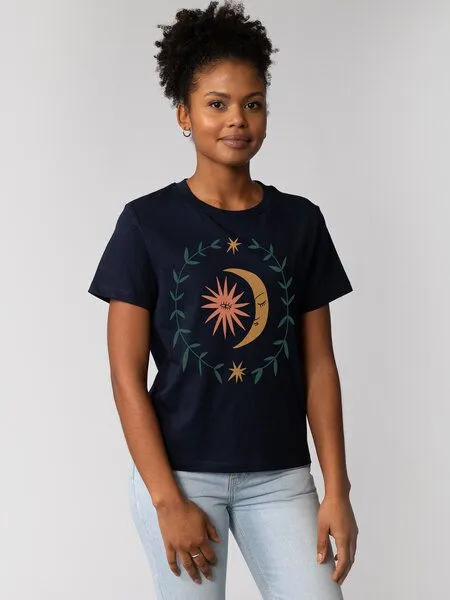 watapparel watapparel T-Shirt Frauen Love and flex, French navy, – Produktbild 1 von 3