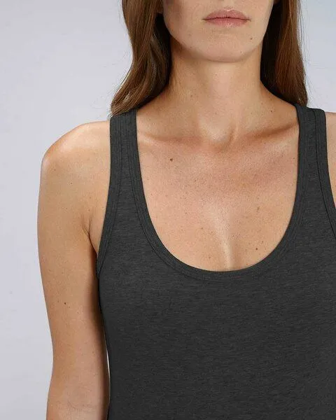 YTWOO YTWOO Damen Top aus Bio Baumwolle, nachhaltig & fair, viele Farben meliert, Dunkelgrau, – Produktbild 3 von 4