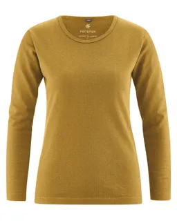 HempAge Hempage Damen vegan Langarm-Shirt Basic Farbe Peanut Brown – Produktbild 1 von 1
