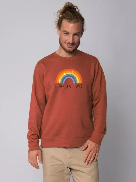 watapparel watapparel Sweatshirt Unisex Love is Love, Heritage brown, – Produktbild 2 von 3