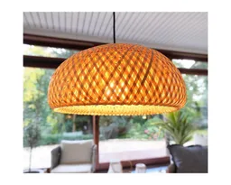 BOURGH Lampenschirm BOURGH Bambus Lampe GROSSETO Ø35cm mit Fassung E27 u. Kabel, Schöner Lichtwurf – Produktbild 1 von 1