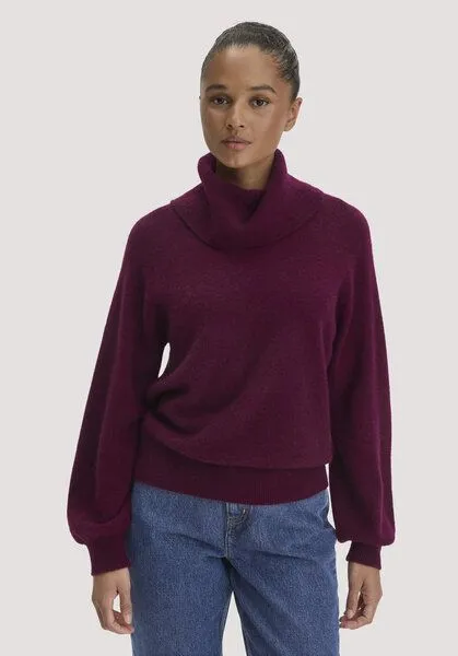 hessnatur hessnatur Strick-Pullover Relaxed aus Cashmere mit Recyclinganteil, Bordeaux, – Produktbild 1 von 4