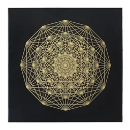 Veskor Cassiopeia Veskor Cassiopeia DEMIHEPTERAKT Heilige Geometrie Linoldruck | 50 × 50 cm | Gold auf Schwarz – Produktbild 1 von 1