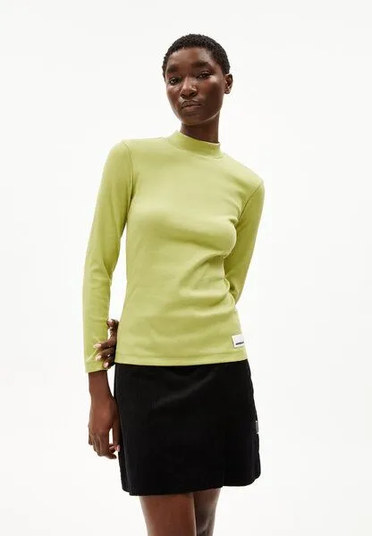 ARMEDANGELS ARMEDANGELS FATIMAARA Damen Ripp-Longsleeve Slim Fit aus Bio-Baumwoll Mix, New moss, – Produktbild 1 von 4