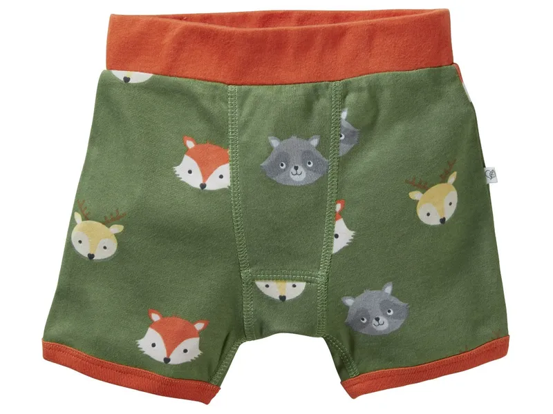 HANS NATUR Jungen Boxershorts Bio-Baumwolle Waldtiere Gr. 122/128, Mehrfarbig, – Produktbild 1 von 2