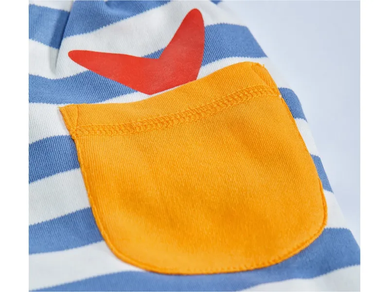 HANS NATUR Kinder Shorts Bio-Baumwolle blau-off white Gr.98/104, Blau, mehrfarbig, – Produktbild 2 von 2