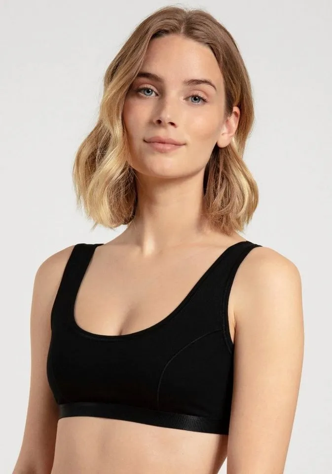 CALIDA CALIDA Bustier Benefit Women (2er Pack) 2-lagiger Cup-Bereich, ohne Bügel, elastisch, Single Jersey, Schwarz, – Produktbild 2 von 5