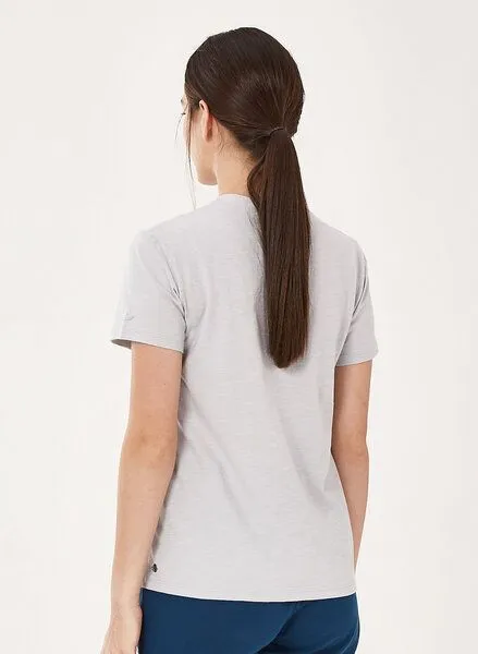 ORGANICATION ORGANICATION Basic T-Shirt aus Bio-Baumwolle mit V-Ausschnitt, Cloud grey, – Produktbild 4 von 4