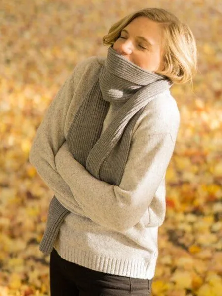 FUXBAU FUXBAU Merino Schal, Graumeliert, – Produktbild 1 von 4