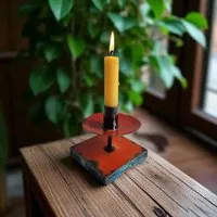 Moogoo Creative Africa Moogoo Creative Africa Kerzenständer aus recycelten Ölfässern | Industrial Design Upcycling Kerzenhalter, Red-orange, – Produktbild 1 von 1