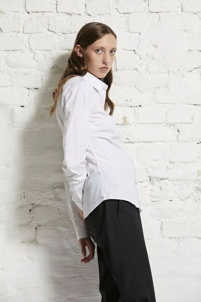 Wunderwerk Wunderwerk Metro blouse stripe, Weiss mit grau, – Produktbild 3 von 3