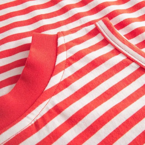 Dedicated DEDICATED Top Namsos Stripes, Grenadine red (rot), – Produktbild 2 von 4