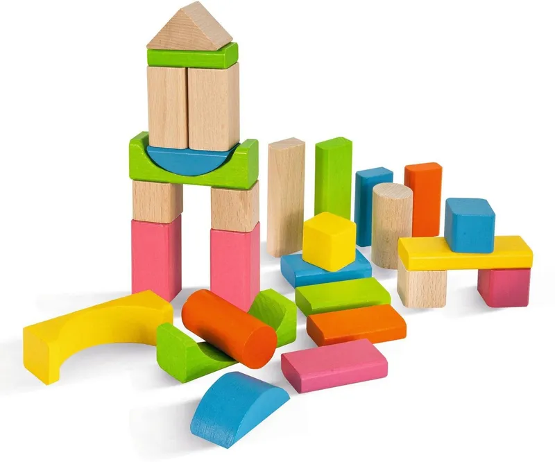 eichhorn eichhorn Holzbausteine, natur/bunt Spielbausteine, (60 St), Bunt, – Produktbild 1 von 8