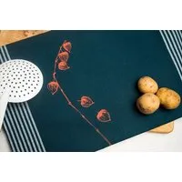 Hirschkind Hirschkind Bio & Fair-Trade-Geschirrtuch "Physalis" petrol – Produktbild 1 von 1