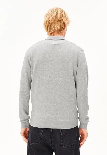 ARMEDANGELS ARMEDANGELS KNIT POLO Herren Polo aus Bio-Baumwolle, Silver melange, – Produktbild 2 von 4