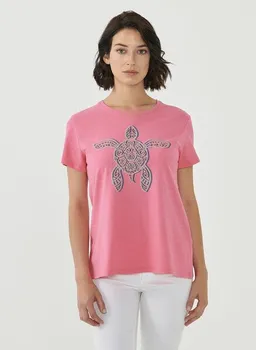 ORGANICATION ORGANICATION T-Shirt aus Bio-Baumwolle mit Schildkröten-Print – Produktbild 1 von 1