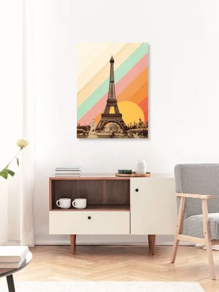 Photocircle Photocircle Poster / Leinwandbild - Eiffelturm vor Regenbogen – Produktbild 3 von 4