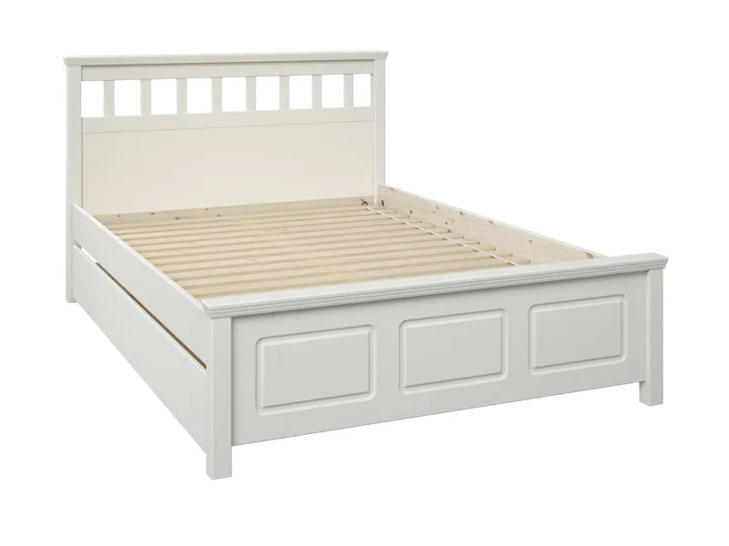 OTTO home Bett Tillian, Bettgestell, Doppelbett, Bettkasten optional, Made in EU (Liegefläche 140x200cm), aus massiver Kiefer in Kombination mit MDF, FSC®, inklusive Lattnerost, Weiß, – Produktbild 5 von 5