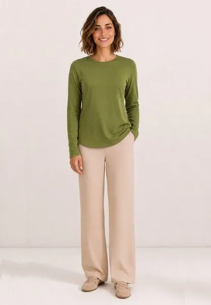 LANA Organic LANA Organic Bio Langarmshirt, Modell Nadja, Cedar green, – Produktbild 2 von 4