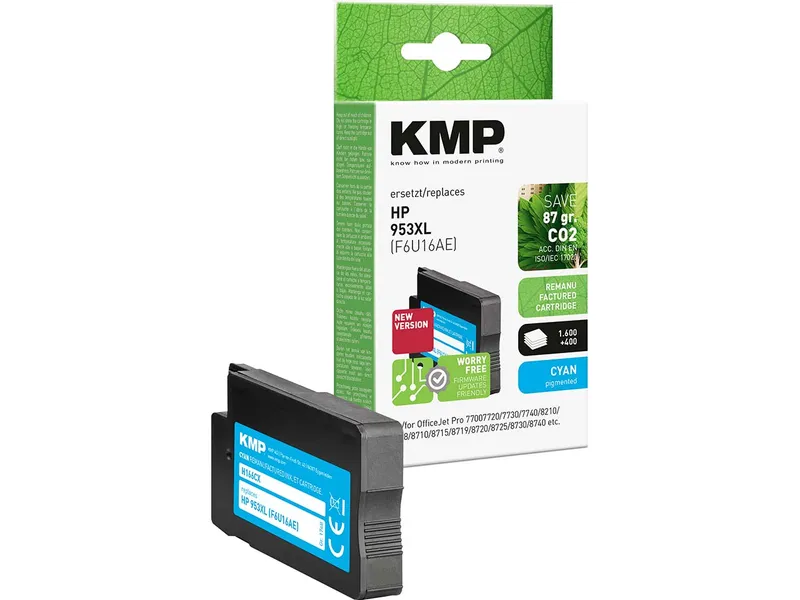 KMP KMP Tintenpatrone ersetzt hp F6U16AE, Nr. 953XL cyan – Produktbild 1 von 2