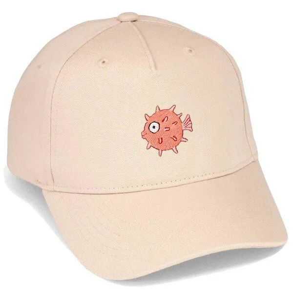 LIGARTI Bestickte Cap – Kurt der Kugelfisch – LIGARTI Tiermanufaktur, Sand, – Produktbild 1 von 4