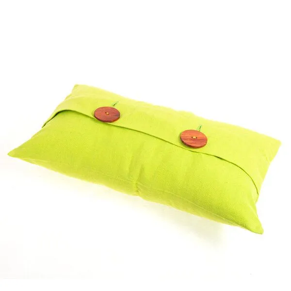 HängemattenGlück HängemattenGlück Sofakissen / Dekokissen aus reiner Bio Baumwolle (Bezug und Füllung) 50x30cm viele Farben, Gelbgrün (grün), – Produktbild 1 von 4