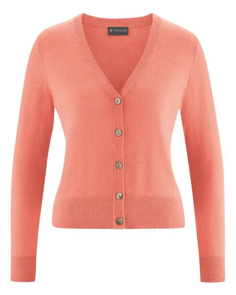 HempAge Hempage Damen Strickjacke kurz Hanf/Bio-Baumwolle, Peach, – Produktbild 1 von 4