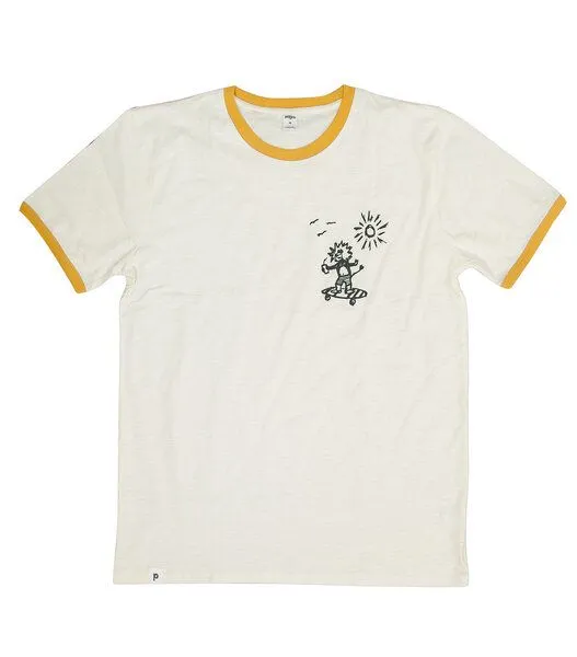 päfjes Leon Leo Longboard - päfjes Ringer Unisex T-Shirt - Fair gehandelt aus Baumwolle (Bio) Slub – Produktbild 3 von 4