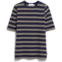ARMEDANGELS ARMEDANGELS JAANISARA FINE STRIPE Damen T-Shirt aus Bio-Baumwoll Mix, Tinted navy-golden hay, – Produktbild 1 von 1