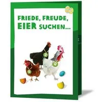OxfamUnverpackt OxfamUnverpackt Spenden-Geschenk "Gackernde Hühner" (Osterkarte mit Magnet) – Produktbild 1 von 1