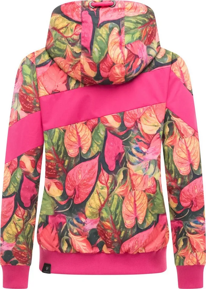ragwear ragwear Outdoorjacke Nuggie Block Flower modische Damen Freizeitjacke mit floralem Print, Bunt, – Produktbild 4 von 5
