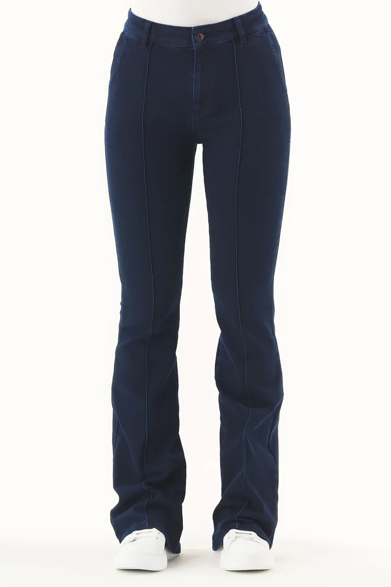 ORGANICATION ORGANICATION Damen vegan Flared Jeans Bio-Baumwolle Dunkelblau, Extra dunkelblau, – Produktbild 2 von 2