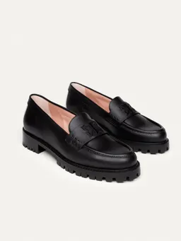 BIKKOU BIKKOU Damen vegan Loafers Conf Call Schwarz Silber – Produktbild 1 von 1