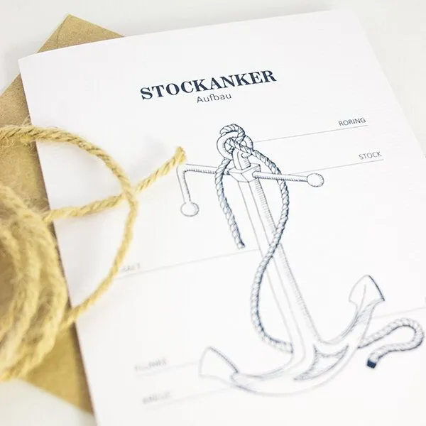 Bow & Hummingbird Bow & Hummingbird Grußkarte Stockanker – Produktbild 3 von 3