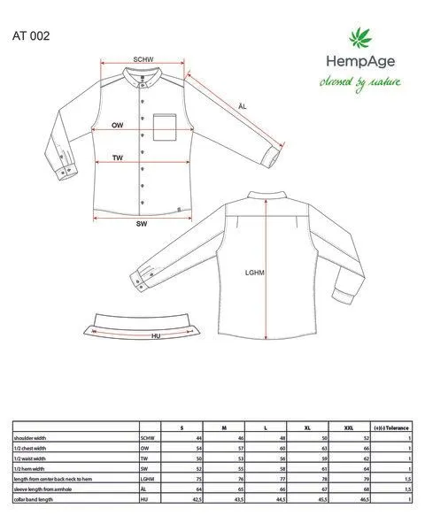 HempAge HempAge Langarmhemd Hanf/Biobaumwolle, Smoke (blau), – Produktbild 3 von 4