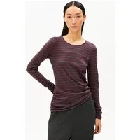 ARMEDANGELS ARMEDANGELS EINIAARA STRIPES Damen Longsleeve aus Bio-Baumwolle, Dark cranberry-dark steel, – Produktbild 1 von 1
