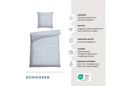Schiesser Schiesser Bettwäsche Flower aus weicher Baumwolle mit verspieltem Blumenmuster, Renforcé, 2 teilig, OEKO-TEX® MADE IN GREEN – Produktbild 1 von 1