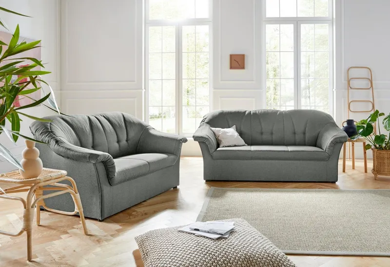 DOMO collection Polstergarnitur Pegnitz, (Set), 3-Sitzer & 2-Sitzer-Set, Grau, – Produktbild 2 von 5