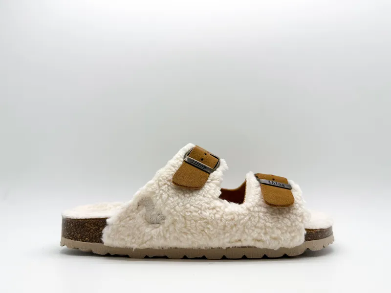 thies thies Damen vegan Sandalen Eco Teddy Mixed Beige, Beige, – Produktbild 1 von 2