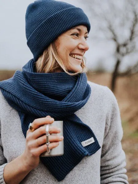 FUXBAU FUXBAU Merino Schal, Nachtblau, – Produktbild 1 von 3