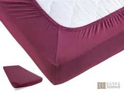 Carpe Sonno Spannbettlaken Jersey 90x200 100x200 120x200 140x200 160x200 180x200 200x200 70x140, Jersey, Gummizug: rundum, (1 Stück), 100% Baumwolle Spannbettlaken 100x200 Spannbetttuch Bordeaux – Produktbild 1 von 1